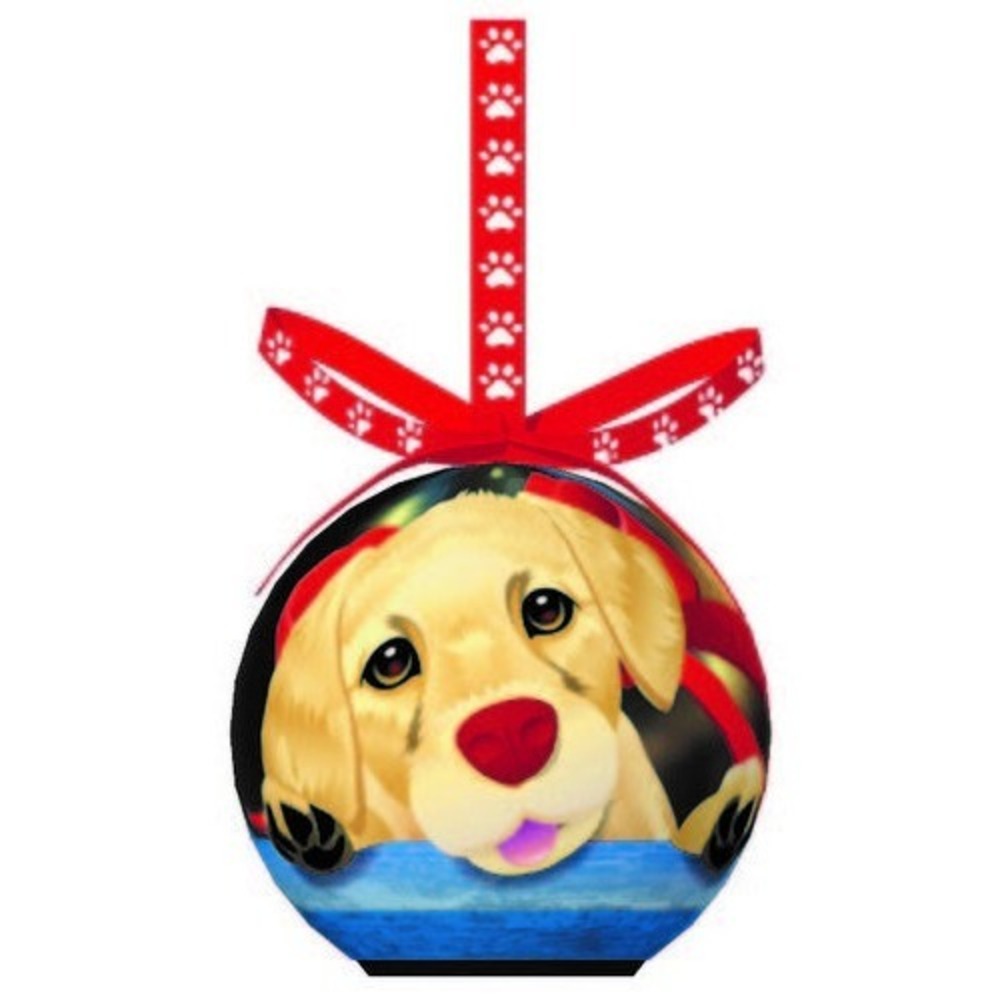 Twinkling Treasures 3D Blinking Christmas Ornament - 3.5" - GOLDEN RETRIEVER Dog